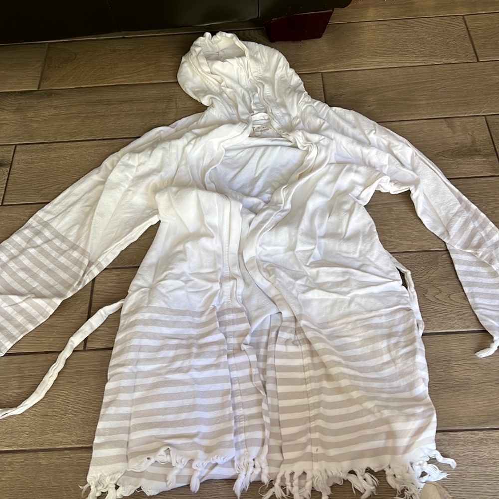 Organic cotton white robe